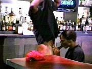 Black gays fucking by the bar counter 